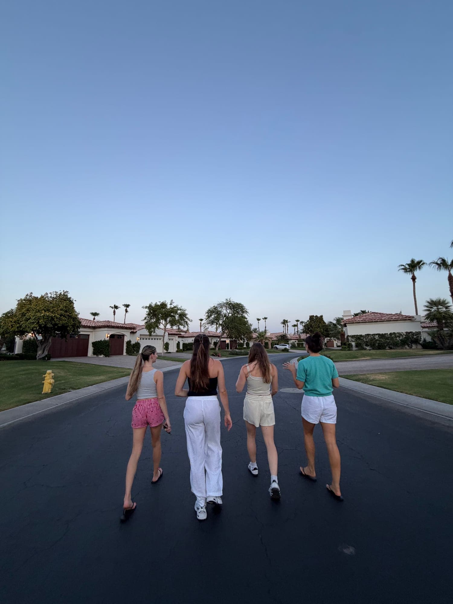 An evening walk at dusk