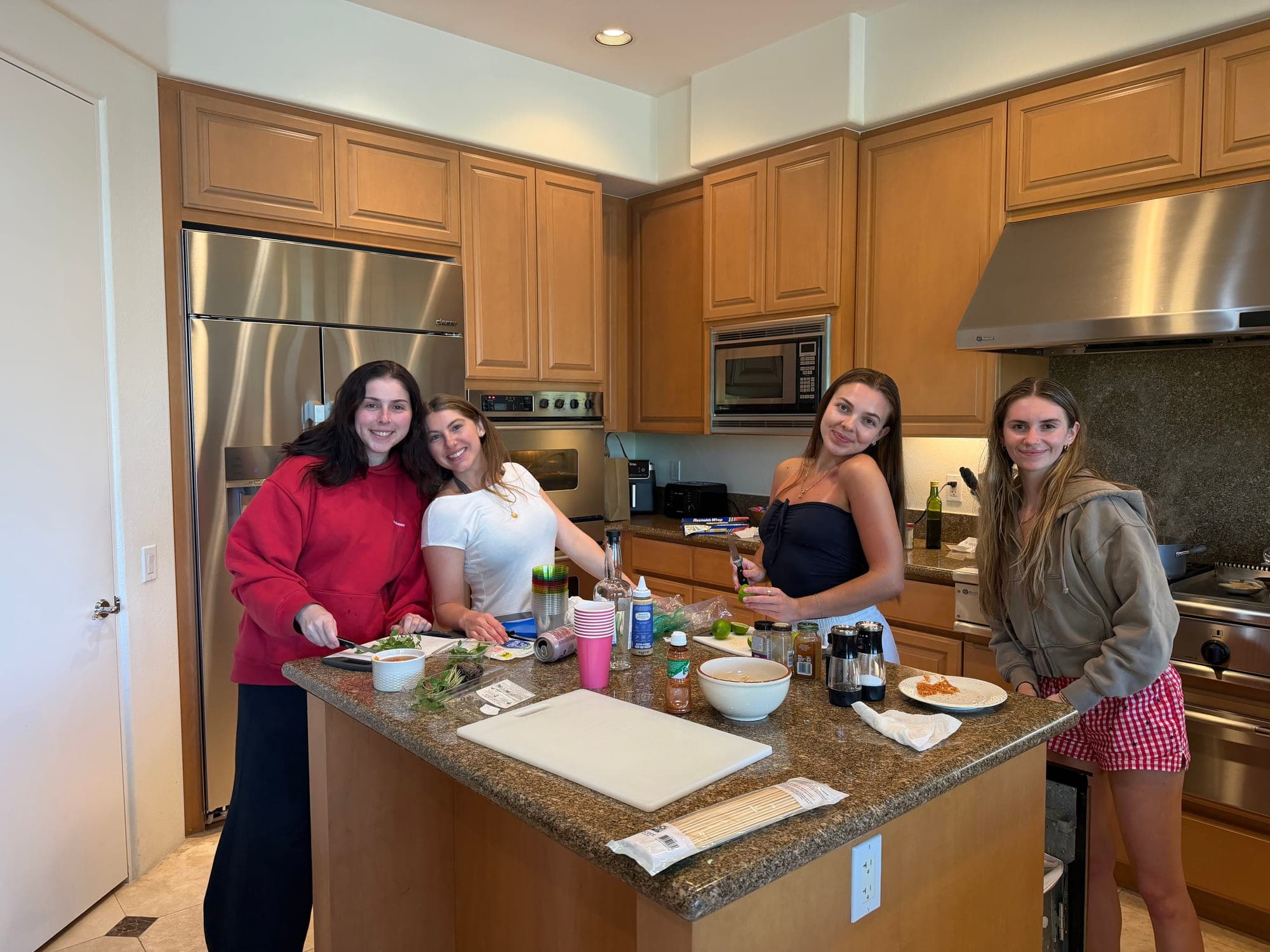 Cooking together in the kitchen
